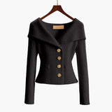 Gilet Corto A Costine Elegante per Donna – Maglione Buttoned Confortevole