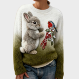 Klementina - Maglione di Peluche con Coniglio di Natale