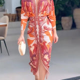 Eva | Abito Midi Dolman Stampato Unico Sole Estivo