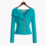 Gilet Corto A Costine Elegante per Donna – Maglione Buttoned Confortevole