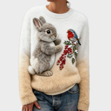 Klementina - Maglione di Peluche con Coniglio di Natale