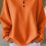 Aurelie | Maglione in maglia waffle con bottoni
