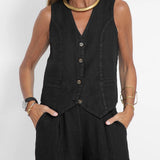 Daniela | Completo Gilet Bottonato & Pantalone Largo