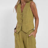 Daniela | Completo Gilet Bottonato & Pantalone Largo