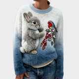Klementina - Maglione di Peluche con Coniglio di Natale
