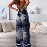 Diana | Set di due pezzi elegante con top a lacci e pantaloni pronti per le vacanze