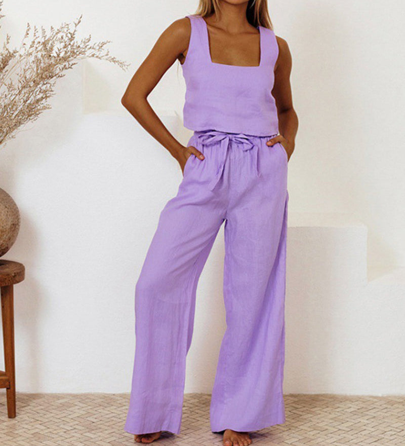 Gaia | Completo Top Minimalista e Pantaloni Svasati