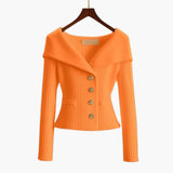 Gilet Corto A Costine Elegante per Donna – Maglione Buttoned Confortevole
