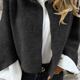 Celeste - Cappotto di lana con collo rotondo e maniche lunghe