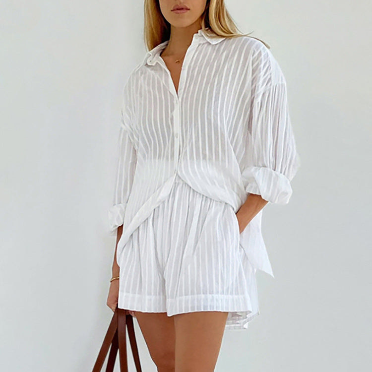 Giada | Completo Camicia Bottonata e Pantaloni Corti Arieggiati