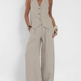 Daniela | Completo Gilet Bottonato & Pantalone Largo