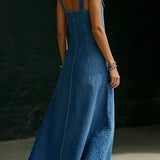 Daniela - Vestito lungo in denim con bottoni