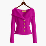 Gilet Corto A Costine Elegante per Donna – Maglione Buttoned Confortevole