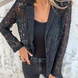 Lena | Blazer in pizzo trasparente con struttura elegante