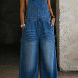 Giorgia - Salopette in denim con vita elasticizzata