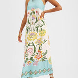 Federica | Abito midi senza maniche con stampa floreale Resort Sunshine