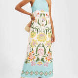 Federica | Abito midi senza maniche con stampa floreale Resort Sunshine