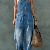 Giorgia - Salopette in denim con vita elasticizzata