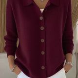 Melanie | Cardigan con colletto da camicia e bottoni