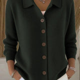 Melanie | Cardigan con colletto da camicia e bottoni