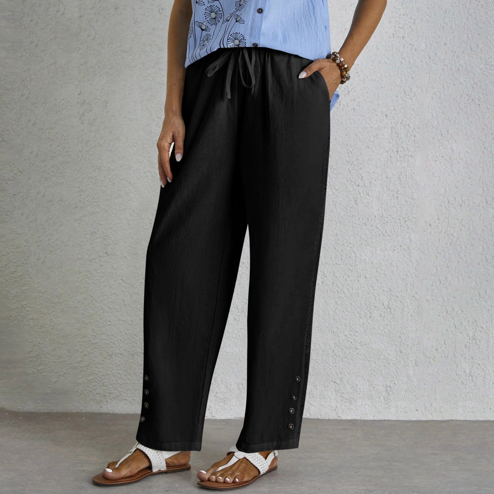 Isabella | Pantaloni Relaxed con Bottoni