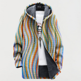 Oda | Cardigan con cappuccio e righe pastello