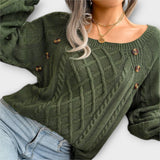 Malia - Maglione intrecciato con bottoni