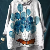 Hai ragione. Irene | Blusa Casual con Stampa Artistica di Palloni e Cane