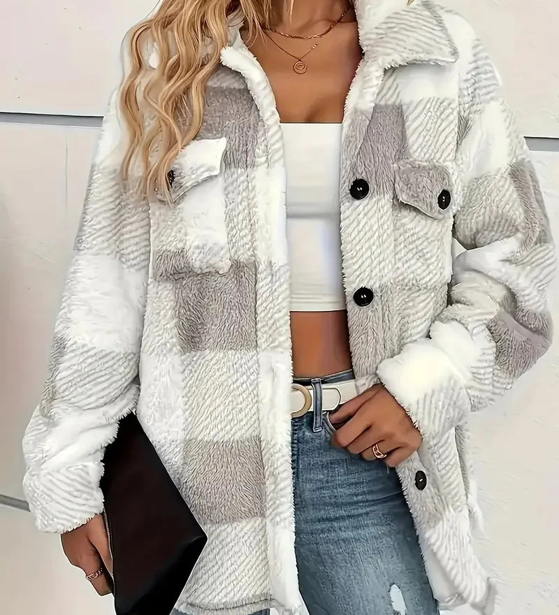 Ginevra | Giacca in Pile a Righe Elegante