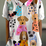 Costanza | Camicia con Stampa di Cani