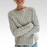 Victoria | Maglione grigio elegante con scollo a "U"