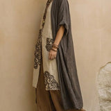 Matilde | Set di tre pezzi in grigio scuro e marrone con stampa tribale