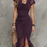 Carlotta | Abito Midi Plissettato Astratto ed Elegante