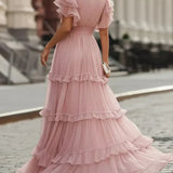 Louisa | Abito da Sposa Maxi Elegante Rosa Chiaro