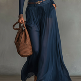 Maria | Top a Spalla Scoperta e Gonna Blu Marino