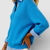 Alicia™ | Maglione lavorato a maglia con dettaglio a quadri
