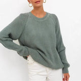 Pull donna in maglia grossa unita - Taglio confortevole e caldo