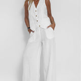 Daniela | Completo Gilet Bottonato & Pantalone Largo