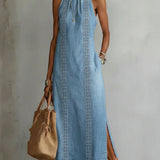 Cristina - Abito in denim con pizzo rétro