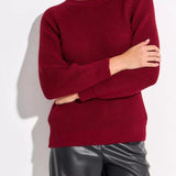 Pull donna in maglia grossa unita - Taglio confortevole e caldo