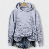 Grace - Felpa Vintage Lila con Stampa Floreale