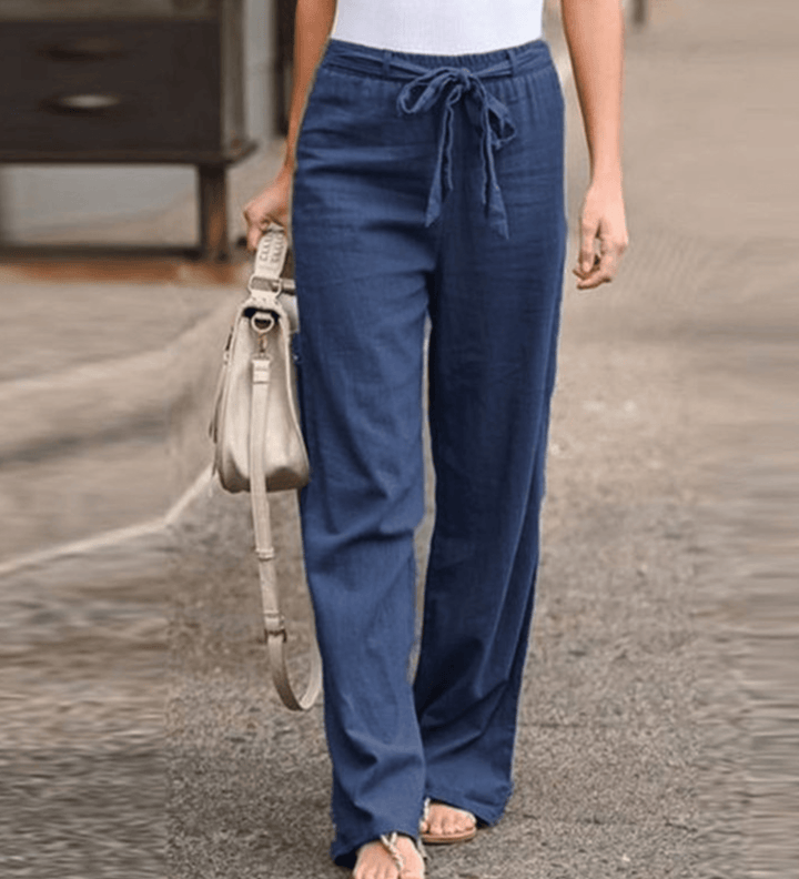 Marta | Pantaloni Relax Donna Con Corda E Vita Elastica