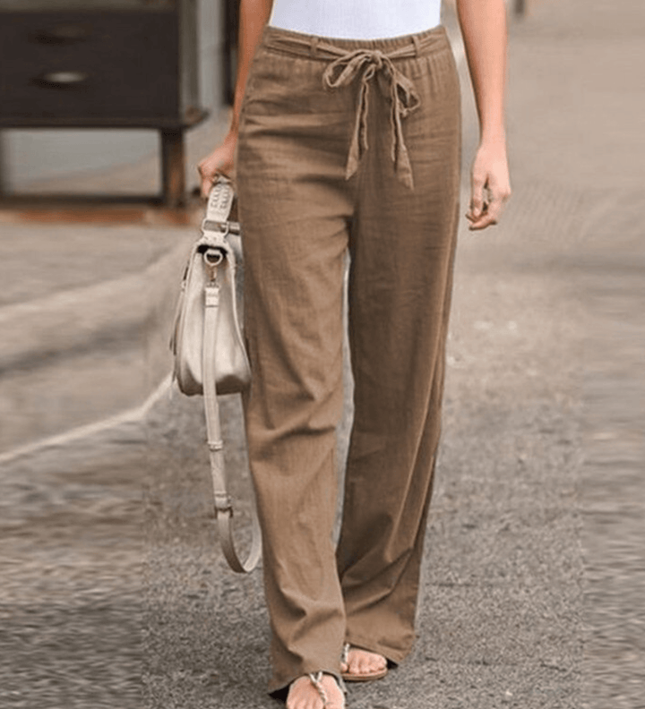 Marta | Pantaloni Relax Donna Con Corda E Vita Elastica