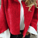 Celeste - Cappotto di lana con collo rotondo e maniche lunghe