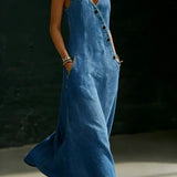Daniela - Vestito lungo in denim con bottoni