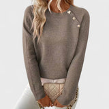 Clara – Maglione da donna con bottoni sulla spalla