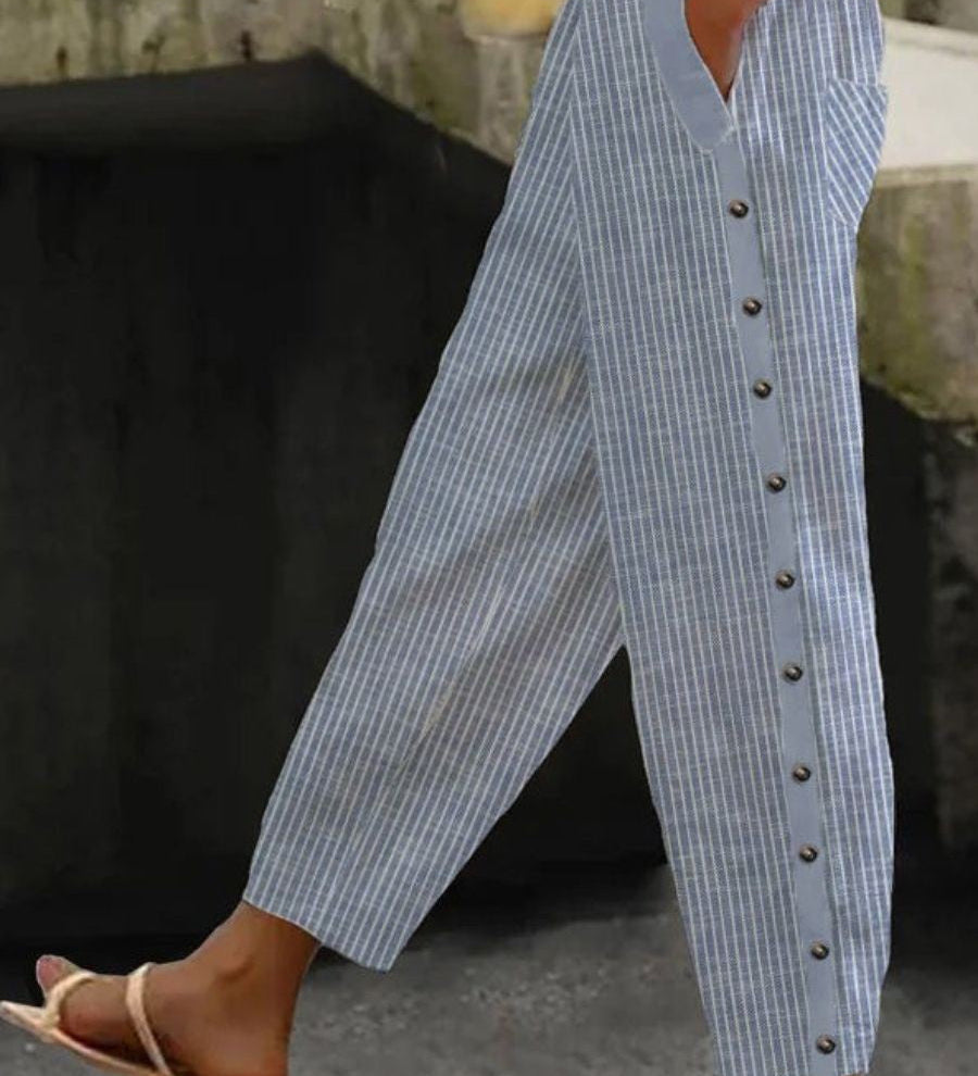 Sofia | Pantaloni a Bottoni Striati