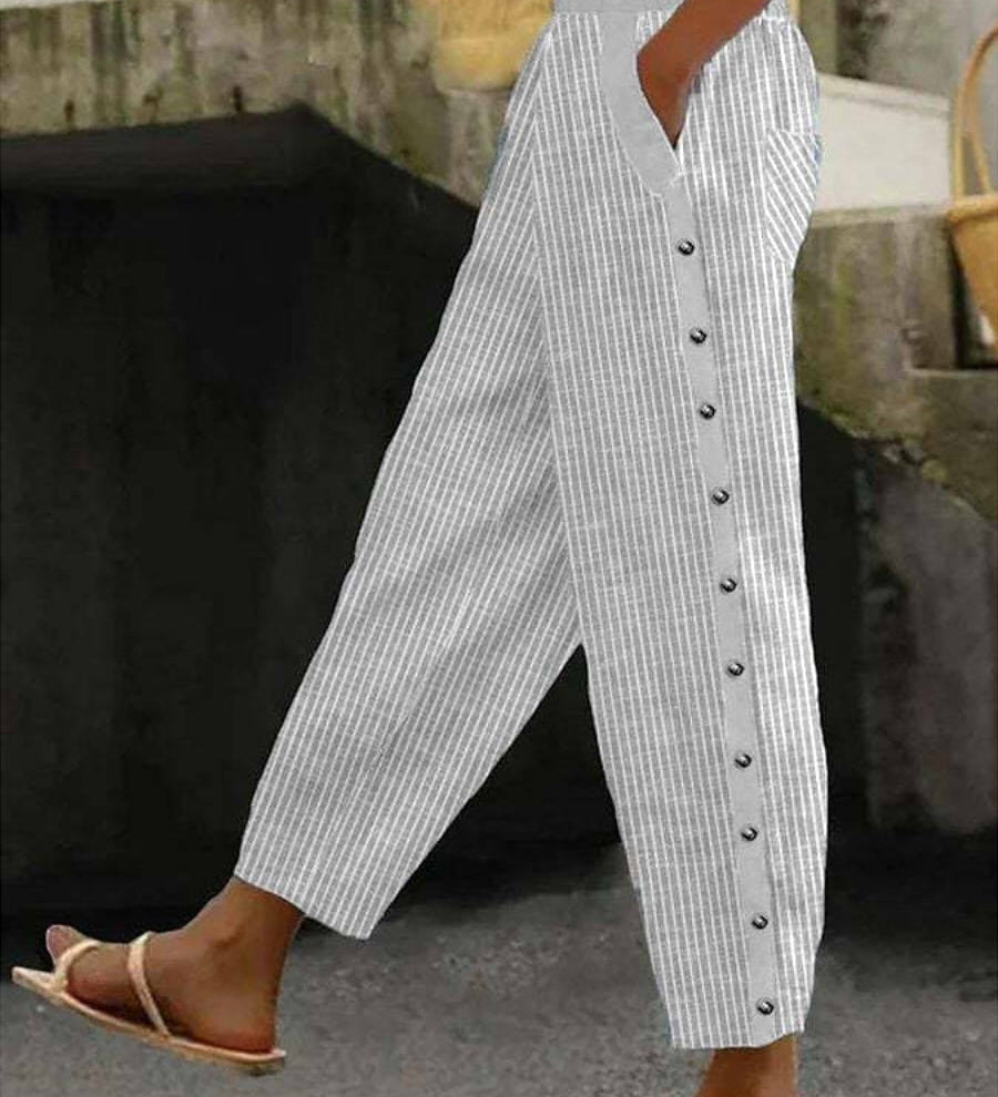 Sofia | Pantaloni a Bottoni Striati