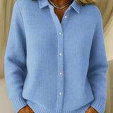 Olivia | Cardigan con colletto da camicia