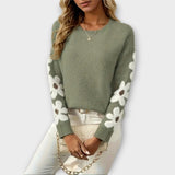 Silke - Gilet in maglia con design floreale